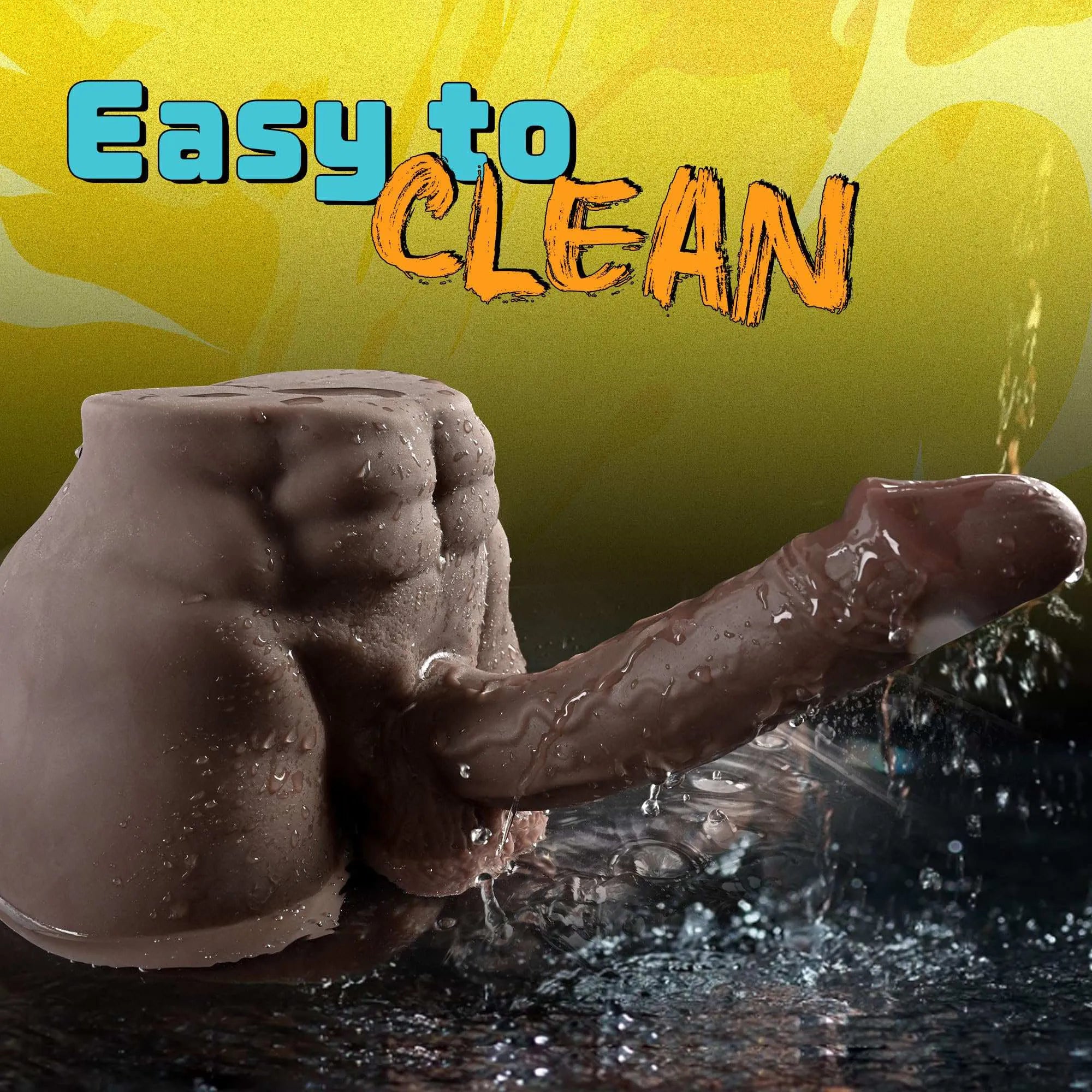 Jesse 6 lb Realistic Big Booty Black Dildo Torso with 7.2" Dildo