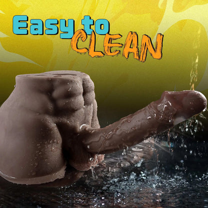 Jesse 6LB Unisex Black Male Sex Doll with 7.2" x 1.75" Flexible Dildo