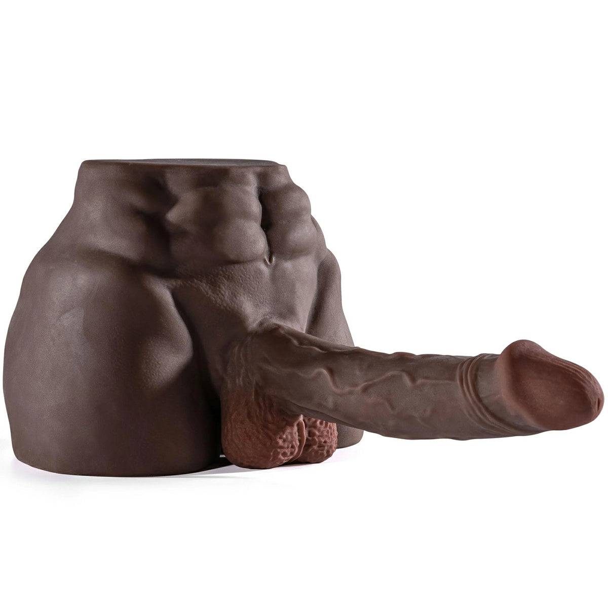 Jesse 6 lb Realistic Big Booty Black Dildo Torso with 7.2" Dildo