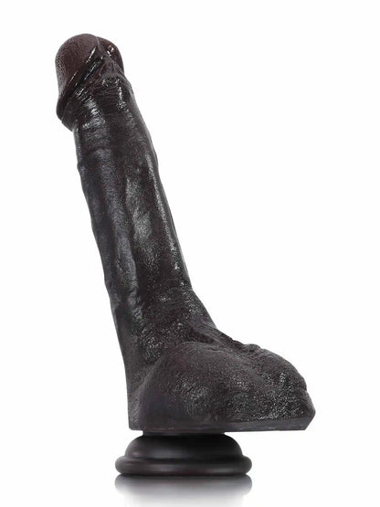 Jodie 7.9 x 1.5 Soft Flexible Silicone Small Black Dildo Featuring Keel