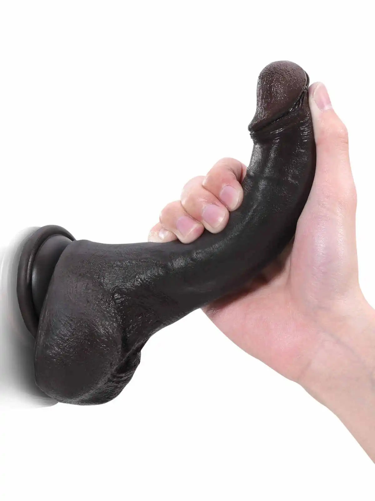 Jodie 7.9 x 1.5 Soft Flexible Silicone Small Black Dildo Featuring Keel