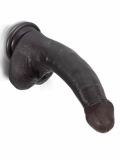 Jodie 7.9 x 1.5 Soft Flexible Silicone Small Black Dildo Featuring Keel