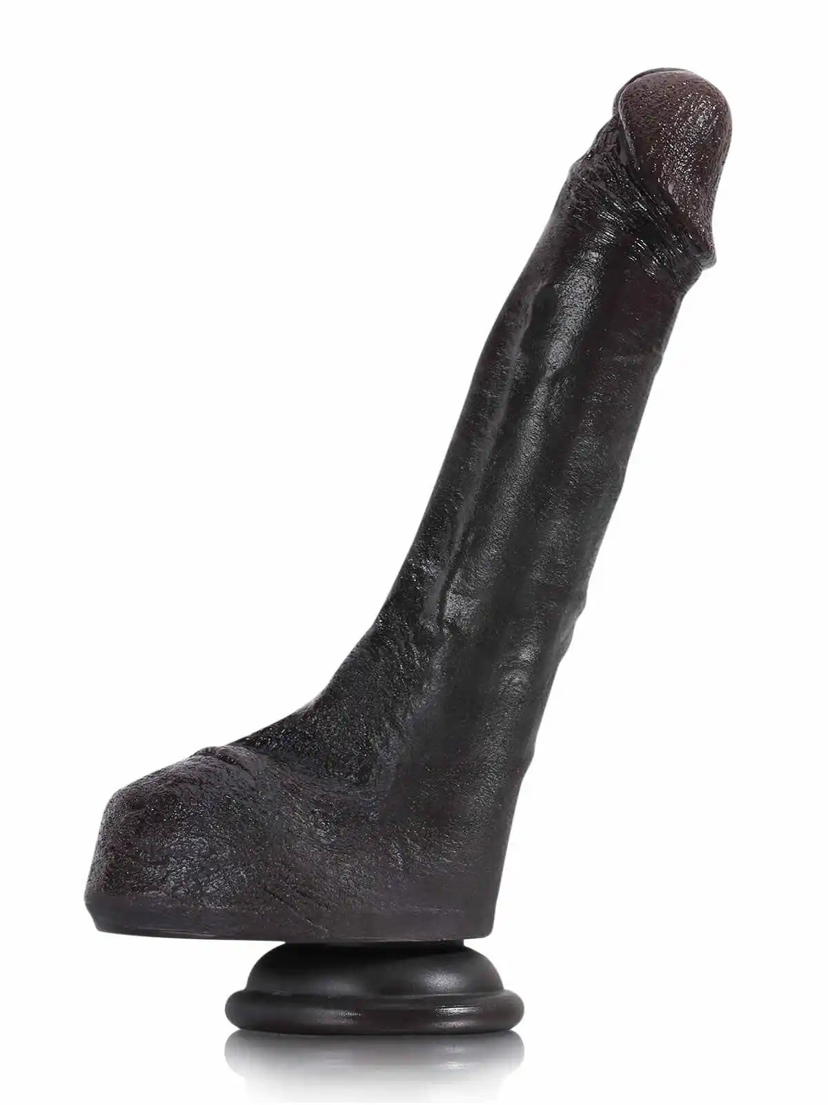 Jodie 7.9 x 1.5 Soft Flexible Silicone Small Black Dildo Featuring Keel