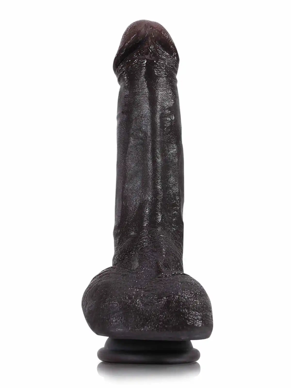 Jodie 7.9 x 1.5 Soft Flexible Silicone Small Black Dildo Featuring Keel
