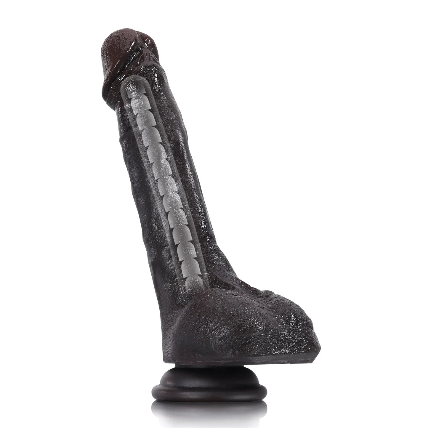 Jodie 8.3" x 1.5" Slim Realistic Black Dildo with Bendable Core