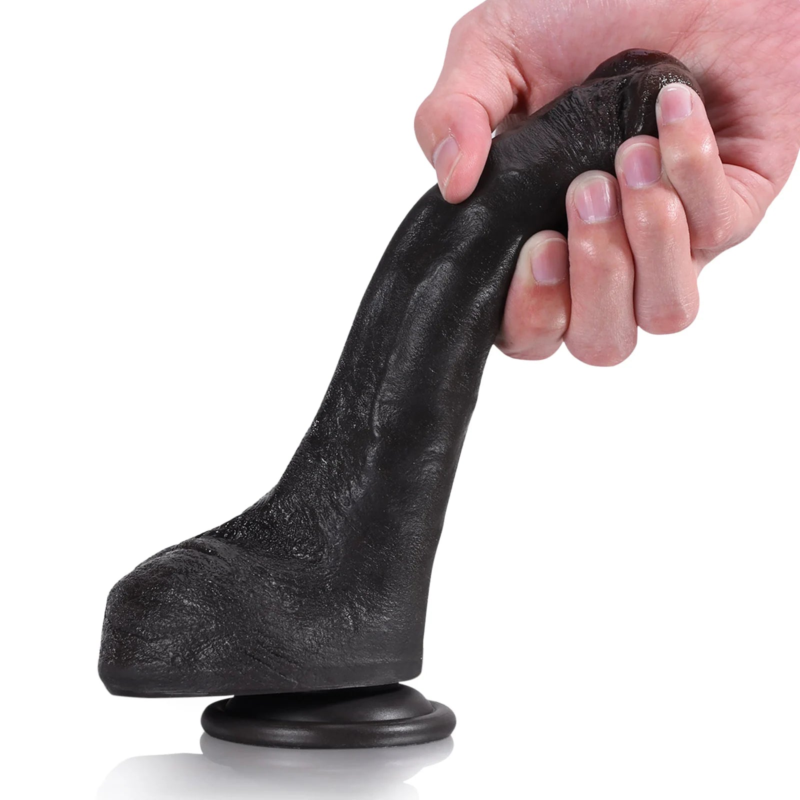 Jodie 8.3" x 1.5" Slim Realistic Black Dildo with Bendable Core