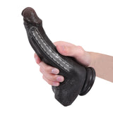 Jodie 8.3" x 1.5" Slim Realistic Black Dildo with Bendable Core
