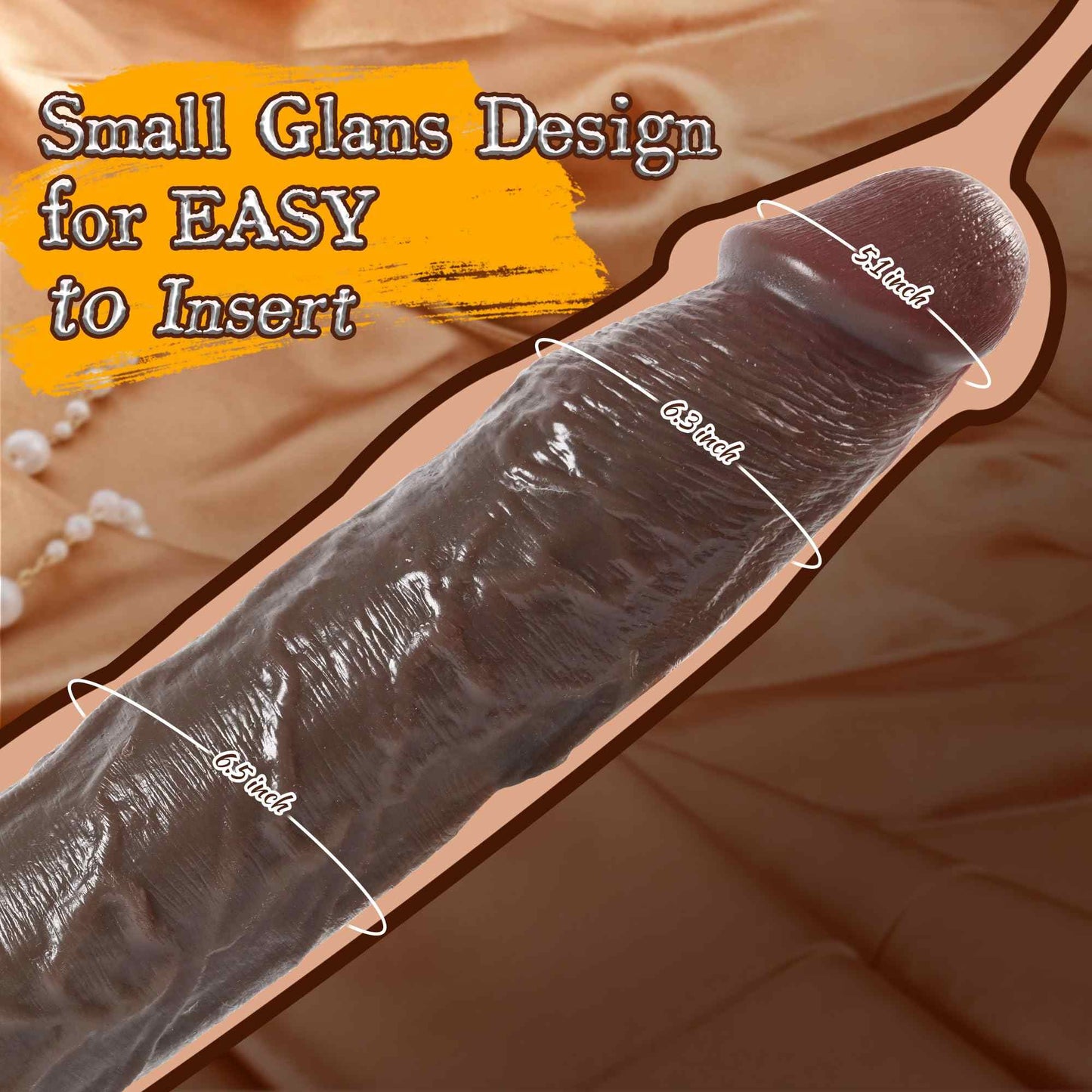 Karu 14" x 2" Realistic Long Black Dildo with Suction Cup for Anal Stimulation