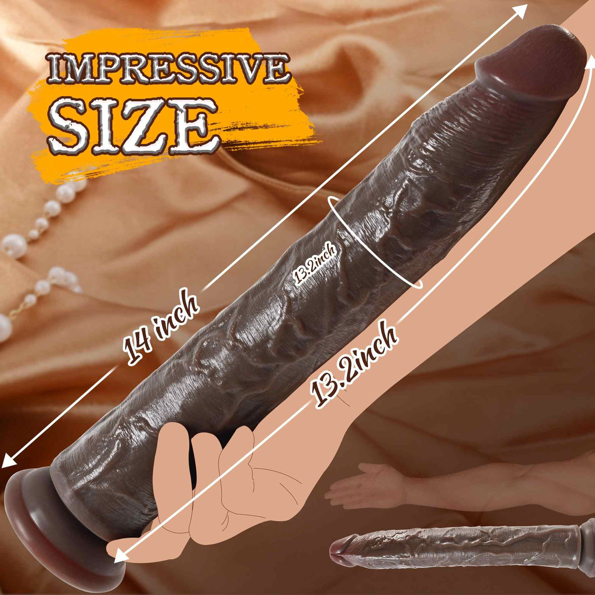 Karu 14" x 2" XXL Realistic BBC Dildo for Deep Stimulation