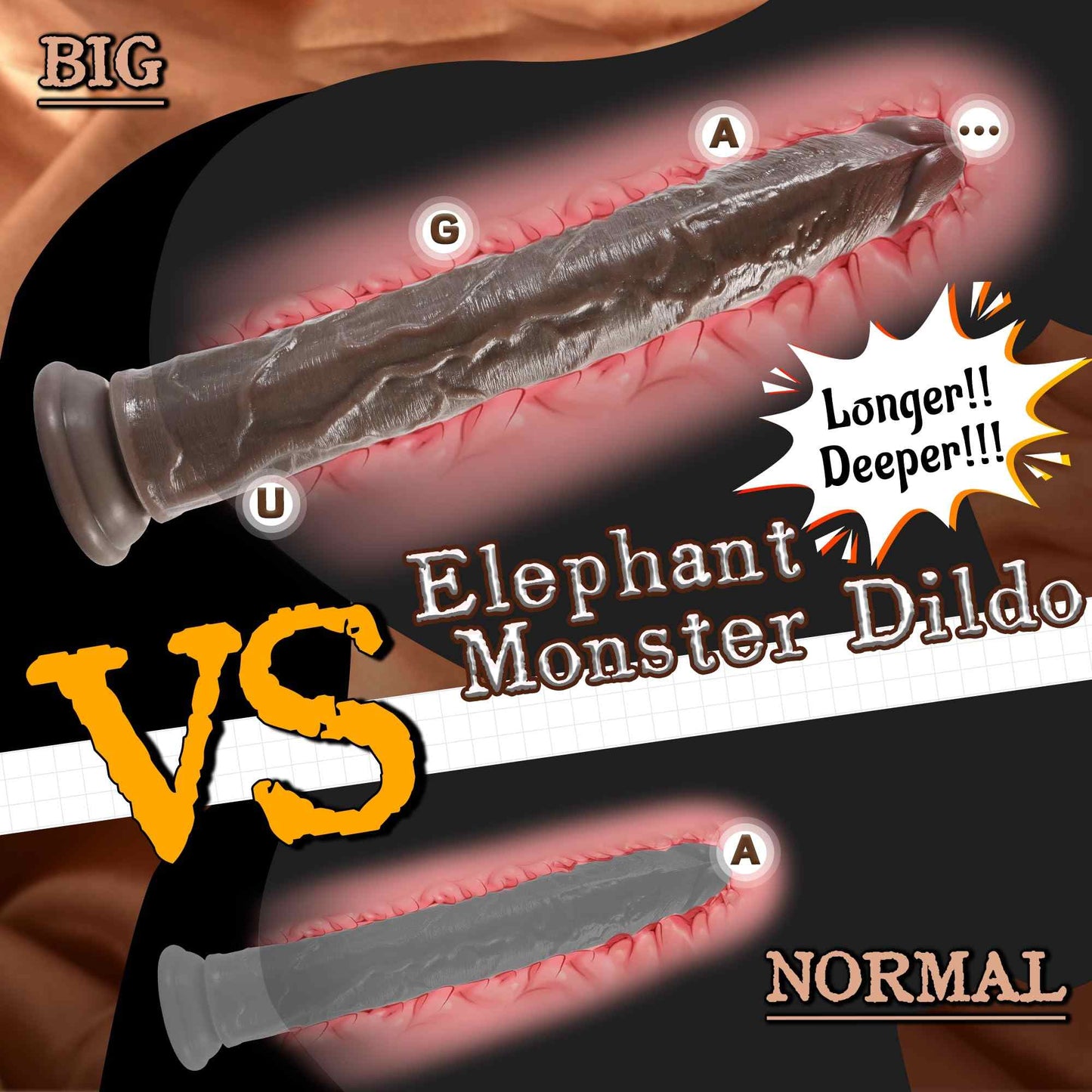 Karu 14" x 2" Realistic Long Black Dildo with Suction Cup for Anal Stimulation