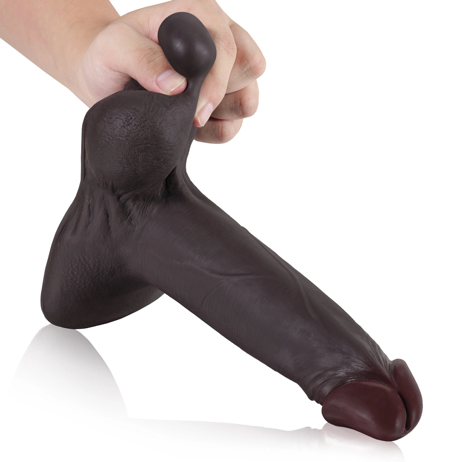 Kevin 9.4" x 2" Sliding Skin Black Dildo with Vac-U-Lock Connector
