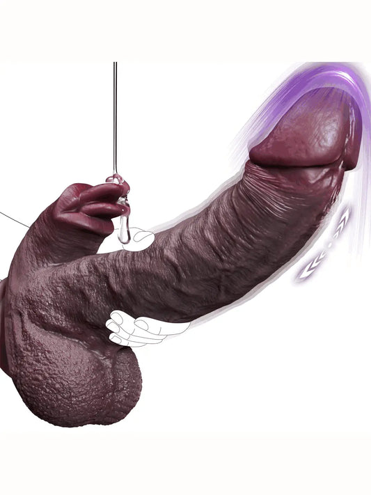 Kolon 10" x 2" Large Black Dildo with 7 Thrusting & 10 Vibration Modes