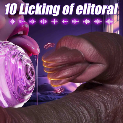 Kolon 10" x 2" Large Black Dildo with 7 Thrusting & 10 Vibration Modes