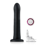 Kyree 9.3" x 1.6" Ribbed Black Thrusting Dildo with Angle-Adjustable Suction Base