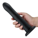 Kyree 9.3" x 1.6" Ribbed Black Thrusting Dildo with Angle-Adjustable Suction Base