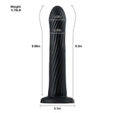 Kyree 9.3" x 1.6" Ribbed Black Thrusting Dildo with Angle-Adjustable Suction Base