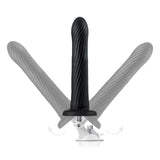 Kyree 9.3" x 1.6" Ribbed Black Thrusting Dildo with Angle-Adjustable Suction Base