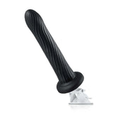 Kyree 9.3" x 1.6" Ribbed Black Thrusting Dildo with Angle-Adjustable Suction Base