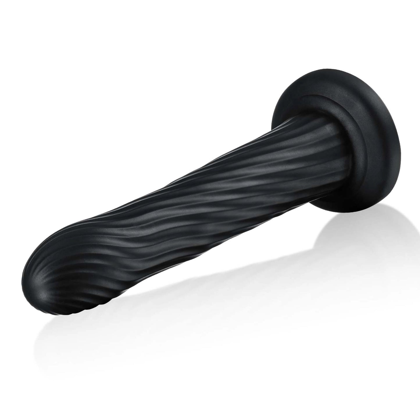 Kyree 9.3" x 1.6" Ribbed Black Thrusting Dildo with Angle-Adjustable Suction Base