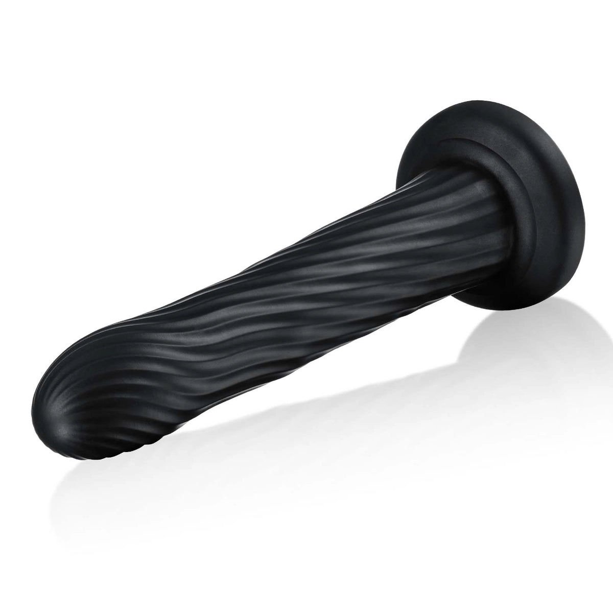 Kyree 9.3" x 1.6" Ribbed Black Thrusting Dildo with Angle-Adjustable Suction Base