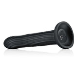 Kyree 9.3" x 1.6" Ribbed Black Thrusting Dildo with Angle-Adjustable Suction Base