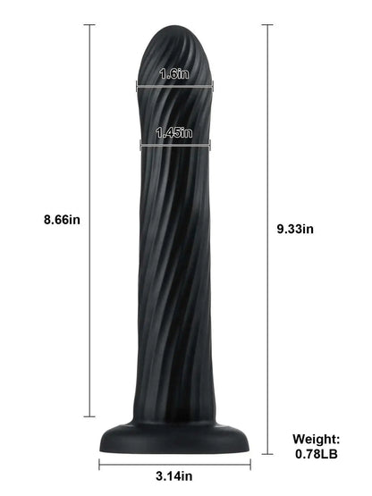 Kyree 9.3 x 8.6  Vibrating Dildo Black