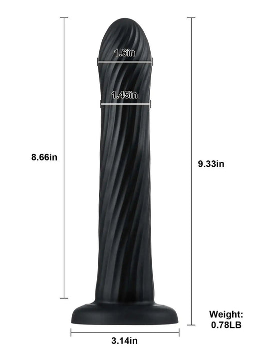 Kyree 9.3 x 8.6  Vibrating Dildo Black