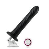 Kyree 9.3" x 1.6" Ribbed Black Thrusting Dildo with Angle-Adjustable Suction Base