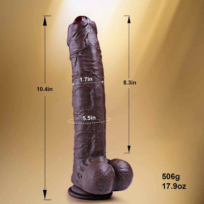 Lamar 10.4" x 1.7" Uncut Long Black Dildo – Deep & Fulfilling Experience