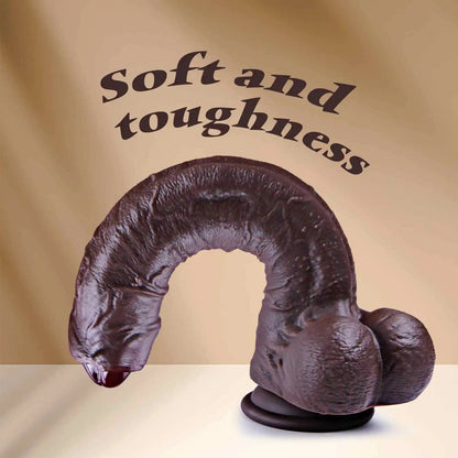 Lamar 10.4" x 1.7" Uncut Long Black Dildo – Deep & Fulfilling Experience