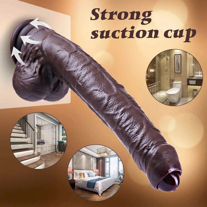 Lamar 10.4" x 1.7" Uncut Long Black Dildo – Deep & Fulfilling Experience