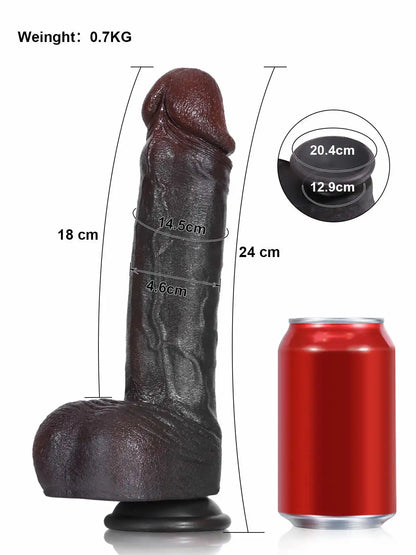 Lenner 9.6″ × 1.8″ Black Ultra-Realistic Dildo — Designed for Natural Depth