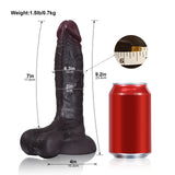 Logan 9.2" x 2" Black Realistic Dildo with Sculpted Glans & Swinging Balls