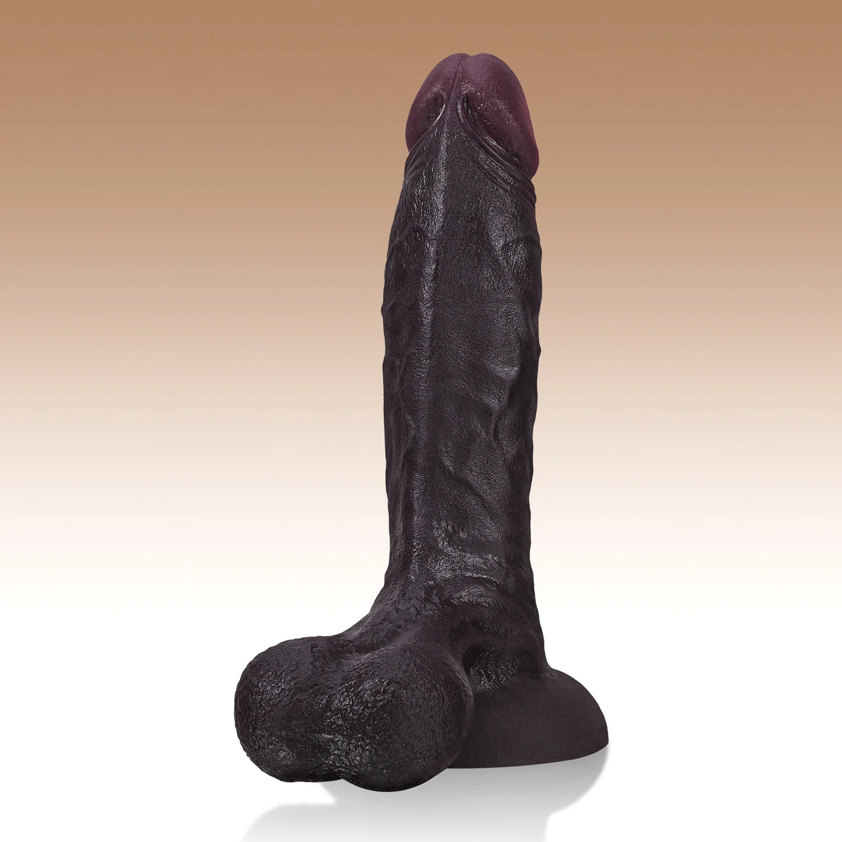 Logan 9.2" x 2" Black Realistic Dildo with Sculpted Glans & Swinging Balls