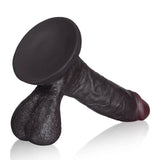 Logan 9.2" x 2" Black Realistic Dildo with Sculpted Glans & Swinging Balls
