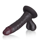 Logan 9.2" x 2" Black Realistic Dildo with Sculpted Glans & Swinging Balls