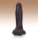 Logan 9.2" x 2" Black Realistic Dildo with Sculpted Glans & Swinging Balls