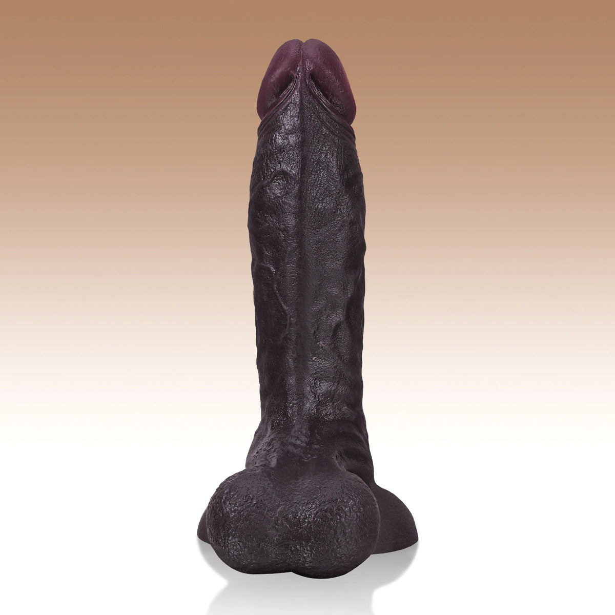 Logan 9.2" x 2" Black Realistic Dildo with Sculpted Glans & Swinging Balls