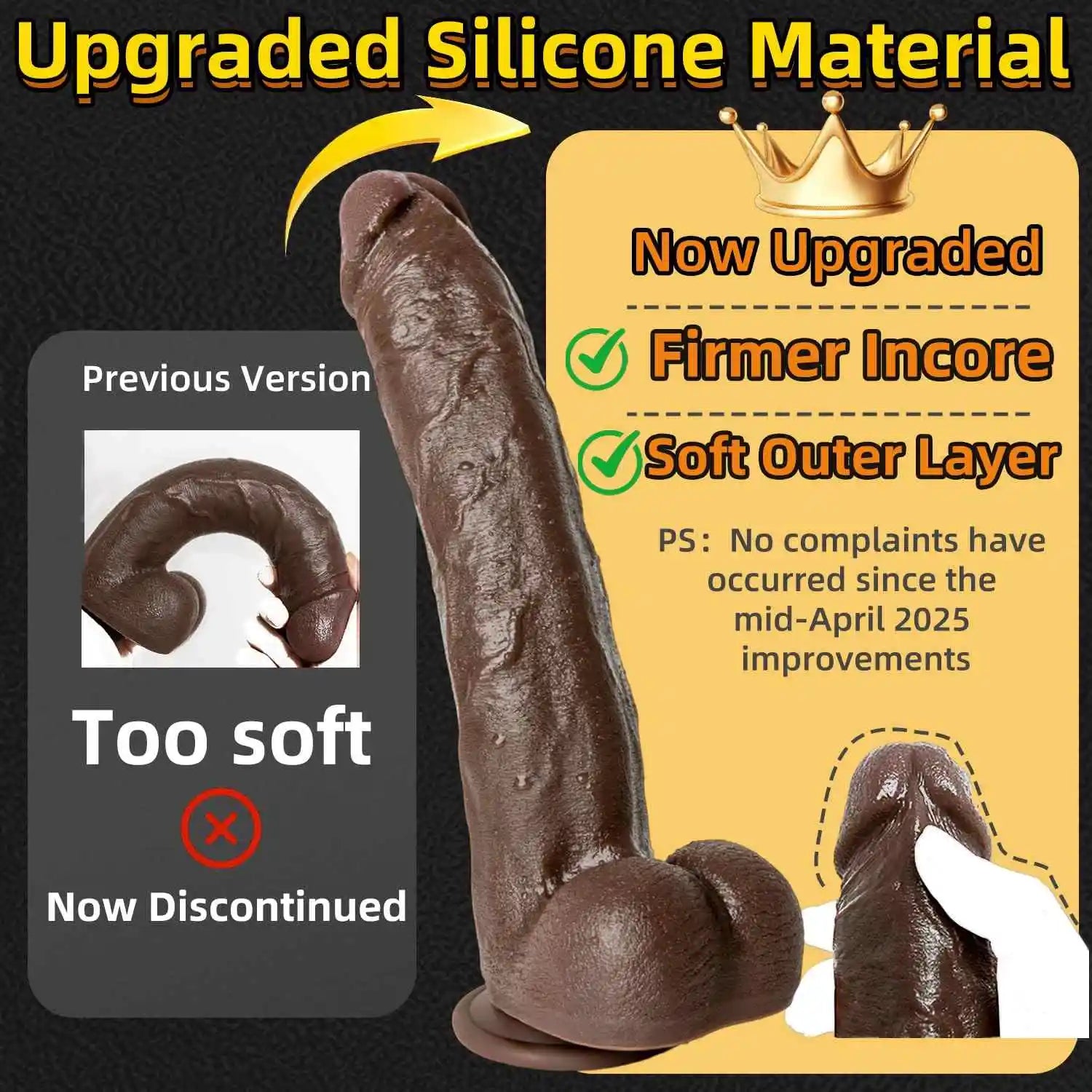 Malachi 12" x 2" Long Dual Density BBC Dildo