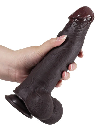 Marcel 9.17" x 2.16" Dual Density Black Dildo