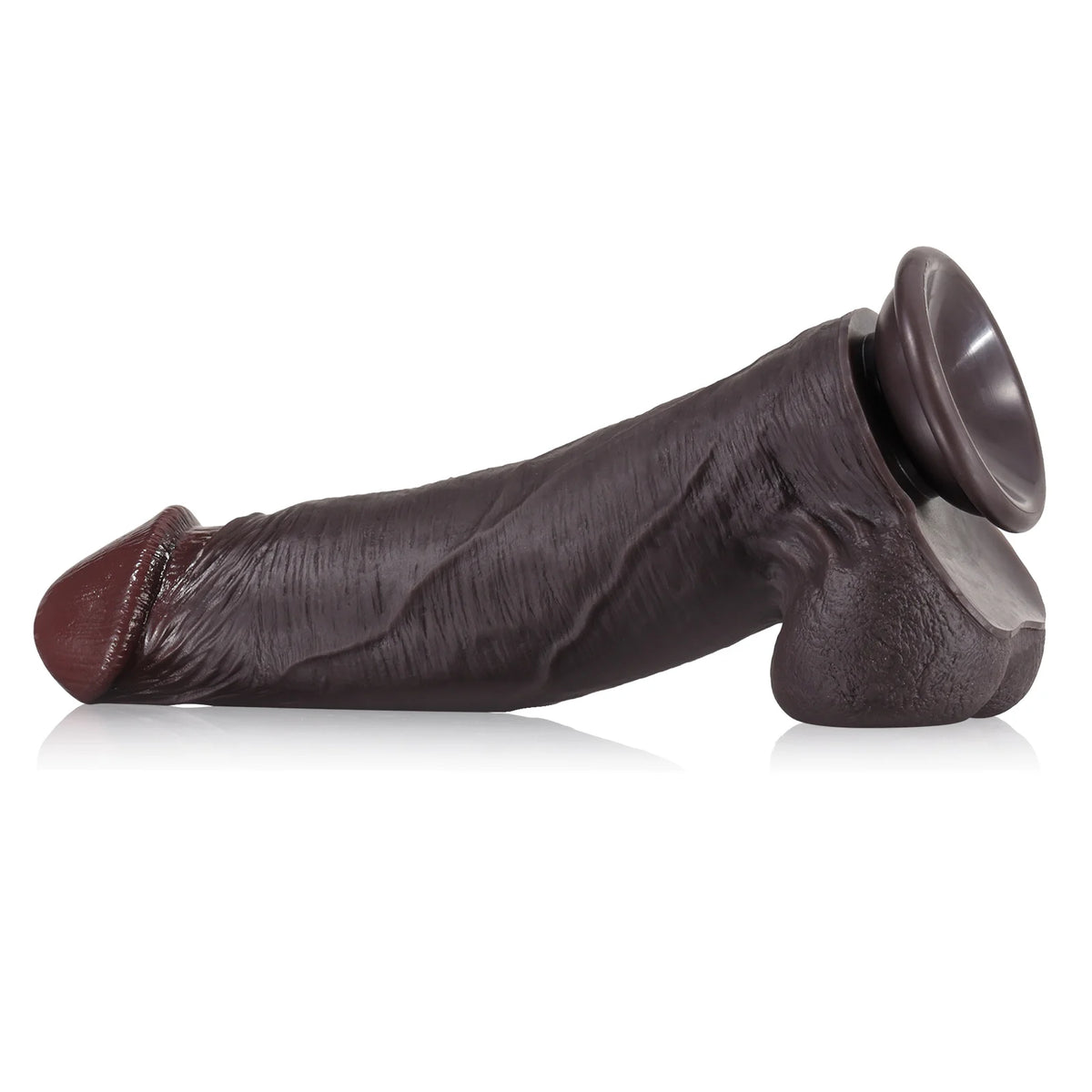 Marcel 9.2" x 2.2" Soft Sliding Skin Black Dildo with Movable Balls