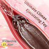Marcus 8" x 1.6" Syringe-Free Squirting Realistic Black Dildo