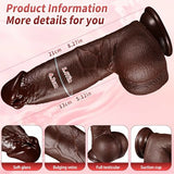 Marcus 8" x 1.6" Syringe-Free Squirting Realistic Black Dildo