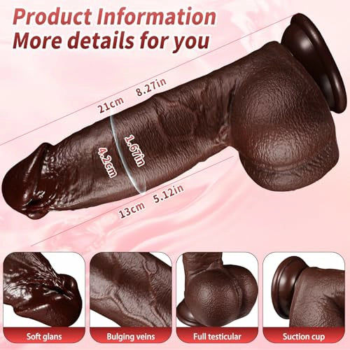 Marcus 8" x 1.6" Syringe-Free Squirting Realistic Black Dildo