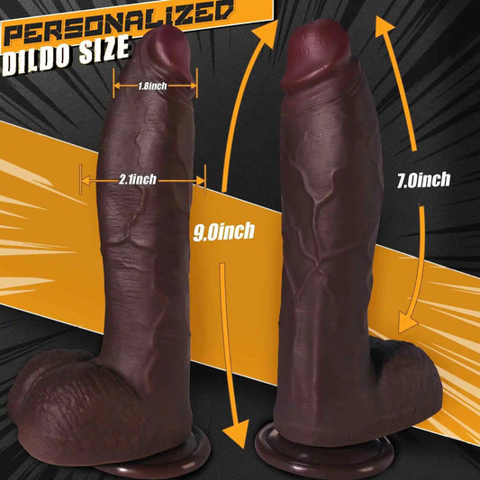 Martin 9 x 2.1 Realistic Large & Thick Black Silicone Dildo