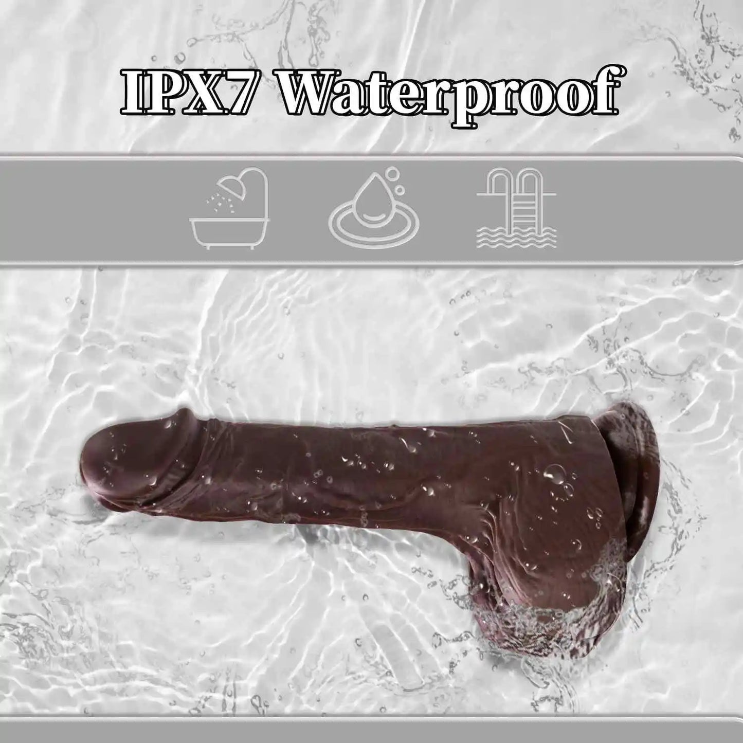 McKay 9" x 1.57" Black Realistic Thrusting Dildo with 5 Vibration & 3 Thrusting Modes