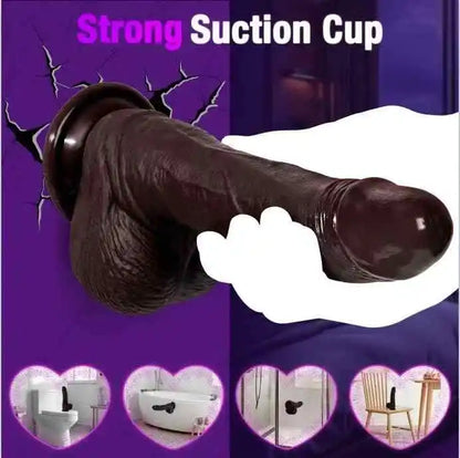 Mesa 8.7" x 1.5" Large Black Thrusting Dildo with 3 Thrusting & 5 Vibration Modes