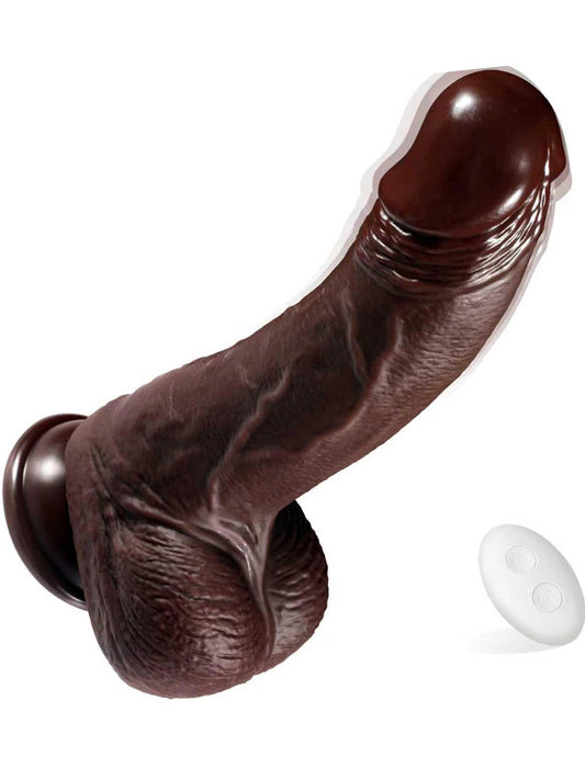 Mesa 8.7" x 1.5" Large Black Thrusting Dildo with 3 Thrusting & 5 Vibration Modes