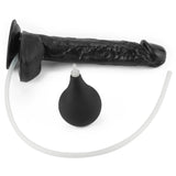 Nero 10.8" x 1.8" XL Long Squirting Realistic Black Dildo with Big Bulb