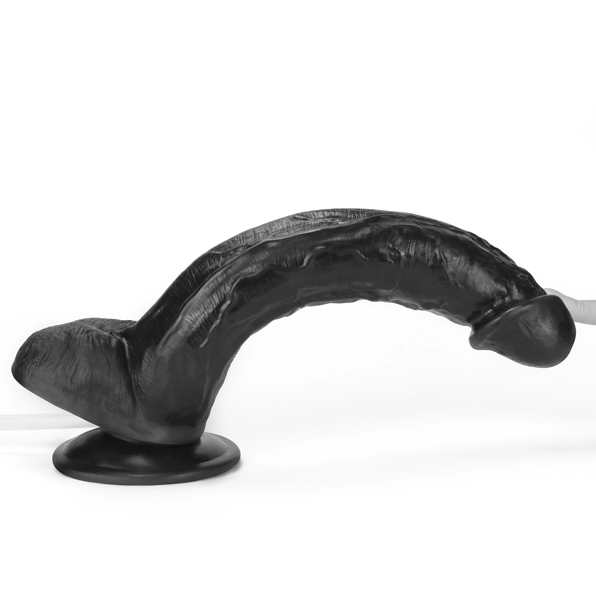 Nero 10.8" x 1.8" XL Long Squirting Realistic Black Dildo with Big Bulb